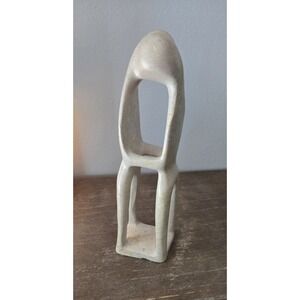 Two Lovers Embrace Abstract Soapstone Sculpture Figurine 8.5" Sexy Boudoir Decor